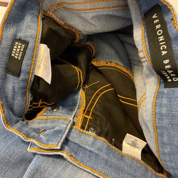 Veronica Beard Jeans Debbie Skinny High Rise 26 Blue Button Fly - Picture 10 of 10